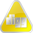 Yellow Digg Icon 128x128 png